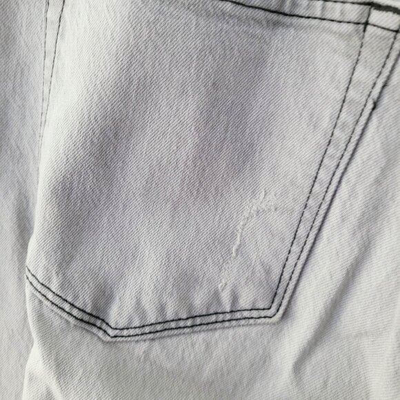 Loft Jeans Light Gray30/10 Curvy Straight Crop Raw Hems Mineral Wash Dyed - Picture 8 of 13